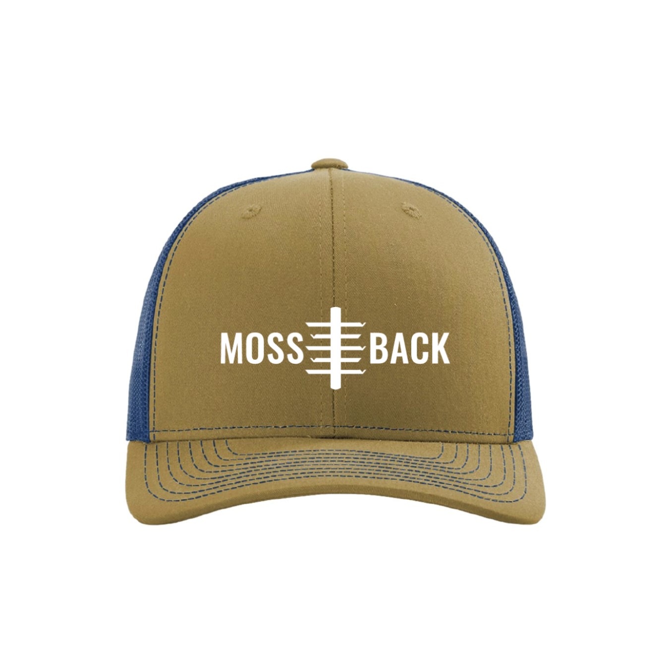 Snapback Trucker Hat – Tan & Blue